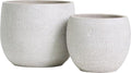 Olly & Rose Barcelona Ceramic Plant Pot Set 2 - White Flower Pots - Indoor & Outdoor Planters (White)
