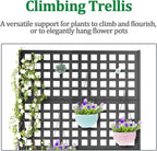 Metal Raised Garden Bed with Trellis, 2 in 1 Trellis with Planter Box & Privacy Screen for Climbing Plants, Vine, Outdoor Standing Flower Beds with Drainage Holes, 47.2"L x 16.7"W x 70.8"H, Black