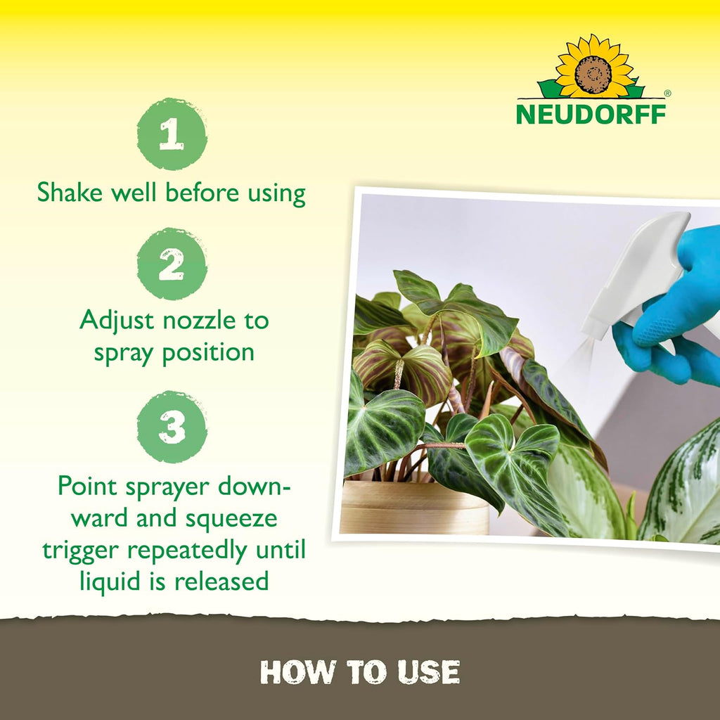Neudorff Indoor Plant Spray for House Plants & Greenhouse, Kills Spider Mites, and Scale and 100+ Listed Insects on Contact for Organic Gardening, Contact Insecticide, Ovicide (32 oz)