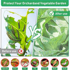 GonLei 10x30FT Garden Mesh Netting Kit Raised Beds (6 Pcs Garden Hoops & 18 Clips) Garden Hoops Plant Row Covers Netting Protection Berry Bush Trees Grass Seed Barrier Net