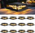 TW SHINE Solar Post Cap Lights Outdoor, 12 Pack Waterproof Solar Powered Deck Fence Post Lights, Warm White Post Light for Garden Patio Porch for 4x4, 5x5 or 6x6 Wooden Posts