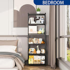 REGILLER 6 Wire Shelving Steel Storage Rack Adjustable Unit Shelves for Laundry Bathroom Kitchen Pantry Closet(Black,11.7" D x 21.4" W x 63" H)