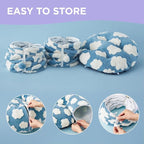 Lesure Large Cat Tunnel Bed - Cute Donut Bed for Indoor Cats with Washable Circle Cushion, Round Pet Peekaboo Cave Toy for Multi Kitten/Puppy/Rabbit, Large Cozy Clouds Blue