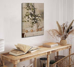 Farmhouse Kitchen Canvas Wall Art Vintage Country Neutral Rustic Muted Flower and Lemon Still Life Painting Picture Wall Decor Poster Print Artwork for Farm Dining Room Home Decoration