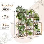 Bamworld Plant Stand Indoor Plant Shelf Outdoor Wood Plant Rack