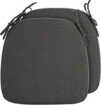 Outdoor Chair Cushions Set of 2,Patio Seat Cushion 17"x16"x2",U-Shaped Dining Chair Cushion 17 by 16 Inch,Water Resistant,Fade-Resistant Chair Pads for Kitchen Garden Furniture(Charcoal Gray)