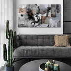 Pogusmavi Black Abstract Canvas Wall Art Living Room Gray and White Wall Decor Paintings for Wall Decorations Modern Wall Decor for Bedrooms Large Framed Artwork for Walls 24×48IN