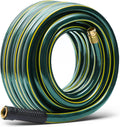 Solution4Patio Long Leader Green Garden Hose 5/8 in. x 50 ft. -Kink Free, No Leaking, Male/Female Fittings -Heavy Duty Durable Flexible Lightweight Water Pipe -Brass Aluminum Ends for Household & Yard