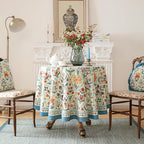 ISAENNE Designer Linen Elegant Round Tablecloth,Colorful Floral Bohemian Table Cloth,Wrinkle Resistant Decor Tablecloths for Dining Thanksgiving Kitchen Christmas,Diameter 67"-Floralsea A