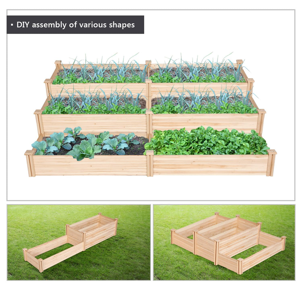 Yaheetech Raised Garden Bed Wooden Planter Box for Vegetables/Flowers, Wood
