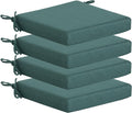 Outdoor Chair Cushions Set of 4,350GSM Fabric,Water-Resistant UV Resistant Weather Resistant with YKK Zippers, Square Corner Patio Chair Cushions with Ties, 20"x20"x3.1",Deep Teal