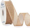 Ribbli Burlap Ribbon Continuous 20 Yard 1.5 Inch Natural Wired Ribbon for Wreaths,Big Bows,Tree Decoration,Outdoor Decoration