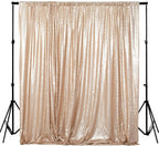 ShinyBeauty PHOTOBOOTH Backdrop Best Choice 4FTx7FT Champagne Sequin Fabric, Copper Sequin Curtains, Wedding Photography Backdrop (Buy it Now)