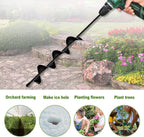 LONGRUN Auger Drill Bit for Planting, Garden Spiral Hole Drill for 3/8” Hex Drive Augers, Solid Shaft Hole Digger Easy Rapid Planter for Planting Trees, Bulbs, Seedlings-2.4"x22.84"