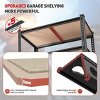 REIBII 2020LBS Storage Shelves 5 Tier Garage Shelving Heavy Duty, Adjustable Metal Shelving Unit, Garage Shelves for Basement Warehouse Pantry, 72" H x 35.55" W x 16" D, Black, 2 Pack
