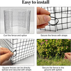 18 Pcs 24'' x 12'' Large Wire Plant Protector from Animals, 6 Pack Metal Plant Cage Chicken Wire Cloche with Ground Stakes and Nylon Tie to Keep Animals Out, Garden Protection Bunny Barricade