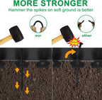 Hugeleaf 4.5 Inch Tall Landscape Edging 60 Feet Garden Edging with 60 Spikes, Plastic Landscape Border Edging for Landscaping Lawn, Flower Beds(Black)