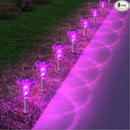 Solar Lights Outdoor, 8 Pack Mushroom Lights Outside Waterproof, Solar Powered LED Lighting for Garden, Yard, Landscape, Path, Pathway, Lawn, Walkway, Driveway, Backyard Halloween Decor (Purple)