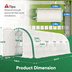 Quictent 25x10x6.6 FT Premium Greenhouse for Outdoors with 2 Door Frames