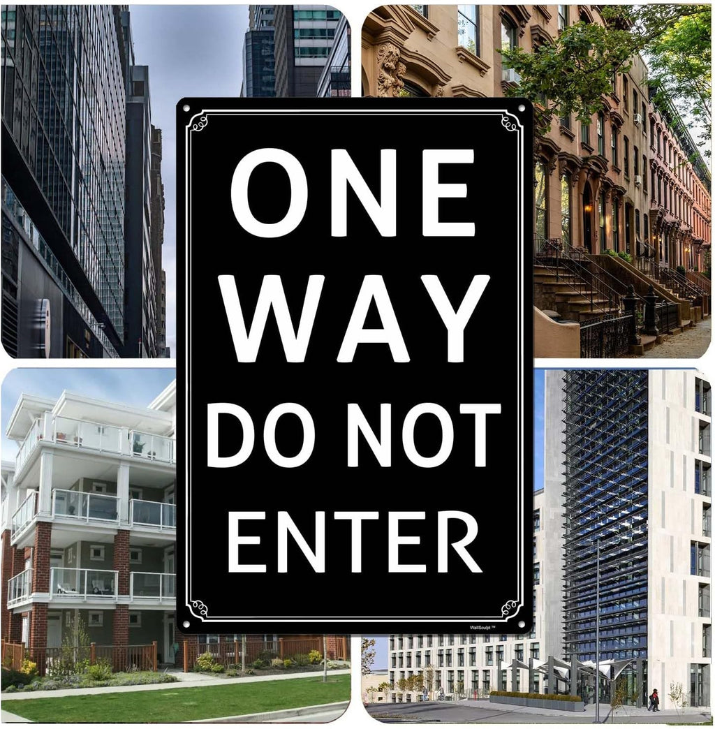 12x16" One Way - Do Not Enter Parking Lot Sign - High-Intensity Grade Aluminum, Weatherproof & Fade-Resistant, Ideal for Outdoor & Indoor Use - Curbside Sign