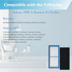 Nispira AER1 Filter Replacement for Holmes Air Purifier HAPF30AT HAP242-NUC, Odors Dust VOCs Remover, Total Air 2 True HEPA 4 Carbon Booster, 1.2 x 10 x 4.6 Inches