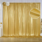 10x10 ft Gold Sequin Backdrop Curtain Panels for Parties, Wrinkle Free Glitter Photo Backdrop Drapes 2 Panels 5x10FT Shimmer Back Drop Cloth for Wedding Birthday Christmas Photography Background