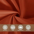 sancua Thanksgiving Square Tablecloths 85x85 Inch Rust, 2 Pack Fabric Fall Table Cloth for Square or Round Tables, Burnt Orange Washable Polyester Table Cover for Dinner, Holiday Party, Display Tables