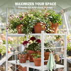 EAGLE PEAK 4-Tier Foldable Greenhouse Shelf, Heavy Duty Metal Storage Rack, No Assembly Steel Shelving Unit, Plant Stand for Greenhouse and Multi-Use Storage, 28”x14.6”x44.7”, 520 lbs, 1 Pack, White