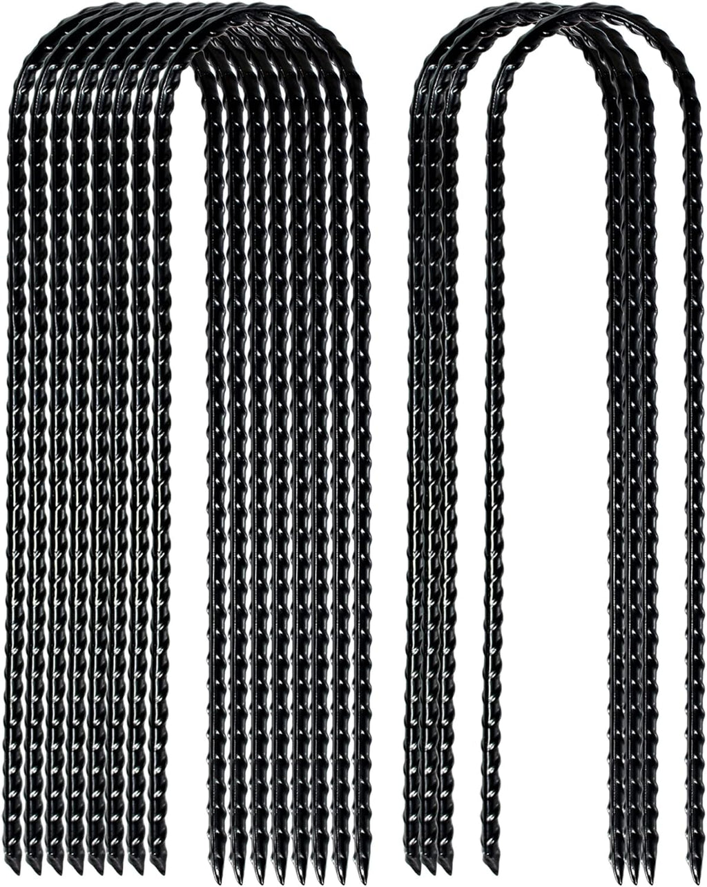 10"x2" Trampolines Wind Stakes Heavy Duty U Shape Galvanized Steel Trampoline Stakes Ground Anchors with Sharp End for Camping Tent, Garden Staples, Trampoline Pins (24)