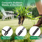 Suchtale Metal Weeder，Stand Up Weed Puller Tool with Long Handle – Heavy-Duty All-Metal Weeder with Upgraded Pincer Claw – Pull Weeds from The Root Without Bending, Pulling, or Kneeling