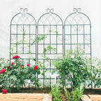 4 Pack Metal Garden Trellis 71" x 19.7" Black Fence Rustproof Garden Trellis for Climbing Plants Support Roses Flower Outdoor Lawn, Black