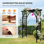 VINGLI 85in Wooden Arbor, Wedding Arch for Ceremony, Wood Trellis for Plant Climbing, Christmas Decor Pergola for Garden Backyard, Lawn (Black)
