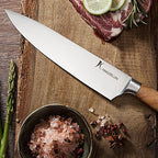 Natura Series 4 PCS Chef Knife Set with Gift Box, Ultra Sharp Kitchen Knives with Natural Wooden Handles
