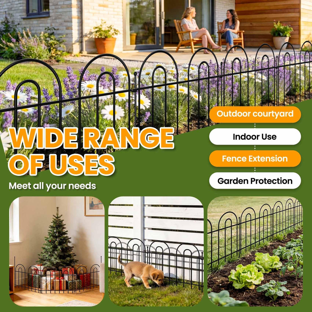 28 Pack 40ft x 13in Decorative Garden Fence Panels - Animal Barrier No Dig Fence Garden Fencing Dog Fence Outdoor for Yard Anti Digging Defense Barrier Garden Edging Border Arched Decorative Fence