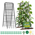 Heavy Duty 2 Pack 50"x17" Adjustable A-Frame Trellis for Climbing Plants Outdoor, Metal Rust-Proof Garden Trellis, Dense Grid Climbing Frame Trellis for Raised Beds, Cucumber, Tomatoes Outdoor