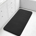 Yimobra Long Bath Mat 44"x24", Super Soft Quick Dry Memory Foam Bathroom Rug, Water Absorbent, Non Slip Backing Machine Washable for Tub Shower, Thick Comfort Support, Black
