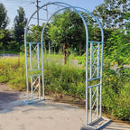 Garden Arbor, Metal Wedding Arch for Ceremony Party, Garden Trellis for Climbing Plants Outdoor, Wide 55" 71" 87" 103" 118" 134" Garden Arch Stand for Garden, Backyard, Lawn(White,103" x 91" x 16")