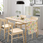 Floral Table Runner, Boho Style Watercolor Flower Green Leaf Plant Rectangle Table Decoration for Dining, Party, Holiday,13in（33cm） W * 72in（184cm） L
