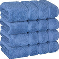 American Soft Linen Luxury Hand Towels for Bathroom, 600 GSM 100% Cotton Turkish 4 Piece Hand Towel Set, 600 GSM Hand Face Towels for Kitchen, Electric Blue Hand Towels