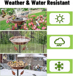 37.8In Metal Bird Bath for Outside, Vintage Birdbaths Removable Feeder Bowl with 5 Prongs Base Stake, Easy to Clean Birdfeeder for Outdoors Garden Yard Lawn Decor(Vintage Brown, Leaf)