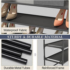 TY ARTS & CULTURE 2 Pack 3-Tiers Shoe Rack Organizer, Sturdy Metal Pipes & Durable Non-Woven Fabric, Shoe Rack for Closet Hold 24-30 Pairs, Shoe Rack for Entryway (Black)