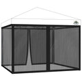 10x10 ft Mosquito Netting for Pop Up Canopy, Universal Bug Screen Tent Enclosure, Outdoor Canopy Mesh Net with Zipper Doors for Camping, Patio, Backyard (Netting Only，Black)