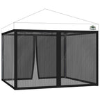10x10 ft Mosquito Netting for Pop Up Canopy, Universal Bug Screen Tent Enclosure, Outdoor Canopy Mesh Net with Zipper Doors for Camping, Patio, Backyard (Netting Only，Black)