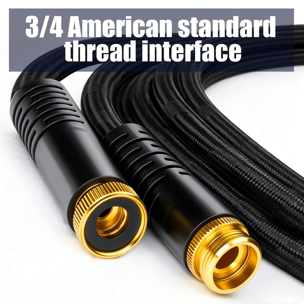 VERDOW Garden Hose 50 ft, Non-Expandable Lightweight Water Hose, 360° Swivel Fittings, 10-Pattern Spray Nozzle Flexible Hose for Yard, Lawn, Ourdoor Ues