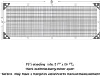 winemana Black Shade Cloth 70%, 5x20 FT Mesh Tarp - Garden Shade for Greenhouse, Patio, Vegetables, Plants Cover and Chicken Coops, Sun Shade Net for Outdoor Protection with Reinforced Grommets