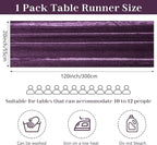 Velvet Table Runner 20 x 120 Inches 10ft Luxurious Thick Soft Velvet Christmas Thanksgiving Wedding Reception Table Runner for Party Reception Decorations(Purple, 1 Pack)