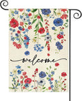 Baccessor 4th of July Patrioctic Garden Flag 12.5 x 18 Inch Double Sided God Bless America Memorial Day Floral Yard Flag Vertical Summer Seasonal Farmhouse Yard Outdoor Decoration
