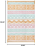 Lahome Waterproof Outdoor Rug 6x9, Reversible Outdoor Plastic Straw Rug for Camping, Large RV Outdoor Patio Rug, Outdoor Rugs Carpet for Porch Deck Backyard Balcony Picnic(Pink/Orange,6'x 9')
