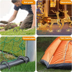 8 Inch Rebar Stakes Heavy Duty, 10 Pack Garden Stake U-Hook, Electrostatic Rust Proof Metal Stakes for Tent, Landscape,Outdoor Decorations, Fabric Ground Cover, Tube Fixing
