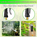 Heavy garden hose nozzle - adjustable spray mode high-pressure rotary spray gun, brass nozzle, anti slip grip and quick connector, suitable for lawn, plants, car washing, pets